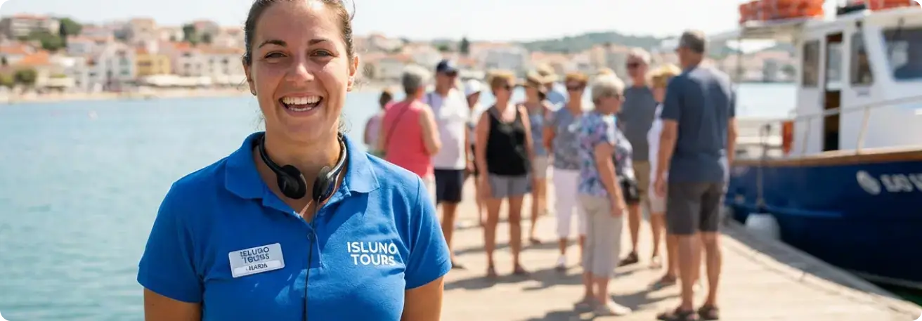 Beautiful view of Curaçao coastline with tour guide